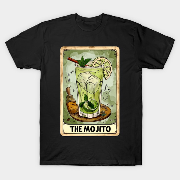 Tarot Card The Mojito Alcohol Cocktail T-Shirt by Vlaa